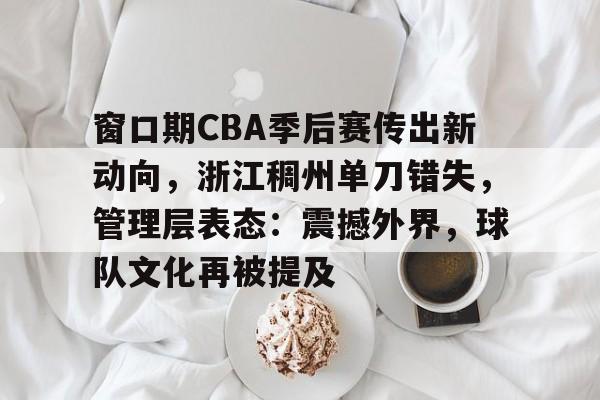 乐鱼体育官方网页版-窗口期CBA季后赛传出新动向，浙江稠州单刀错失，管理层表态：震撼外界，球队文化再被提及